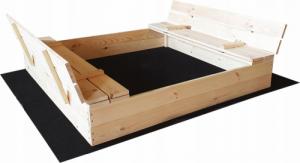 SunWood Piaskownica drewniana zamykana 120x120 4
