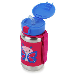 Skip Hop Stalowy bidon Motyl Zoo 350ml różowy 2