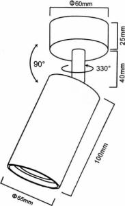 Lampa sufitowa Maclean Lampa ścienno-sufitowa SPOT GU10 MCE451 B 12