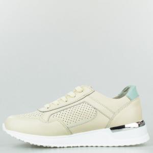 Estetino Sneakersy na koturnie skórzane ażurowe beżowe Vinceza-38 3