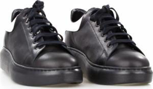 Estetino Sneakersy skórzane z białą wstawką czarne Sempre-40 5