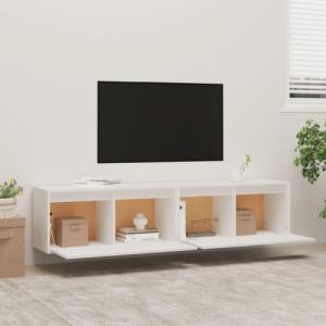 vidaXL Szafki ścienne, 2 szt., białe, 80x30x35 cm lite drewno sosnowe 3