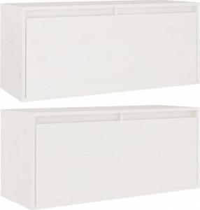 vidaXL Szafki ścienne, 2 szt., białe, 80x30x35 cm lite drewno sosnowe 5