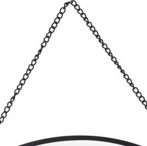 Vilde Lustro na łańcuszku w czarnej metalowej ramie, okrągłe, 29 cm 2