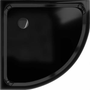 Brodzik Mexen Mexen Flat brodzik półokrągły slim 70 x 70 cm, czarny, syfon czarny - 41707070B 4