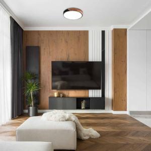 Lampa sufitowa Rabalux Okrągła LAMPA sufitowa MAPLE 3528 plafon LED 24W 4000K do salonu drewno 3