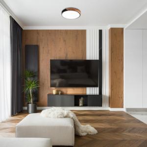 Lampa sufitowa Rabalux Okrągła LAMPA sufitowa MAPLE 3528 plafon LED 24W 4000K do salonu drewno 4