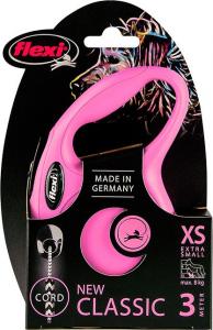 Flexi New Classic Smycz automatyczna Linka XS 3m Różowa 2