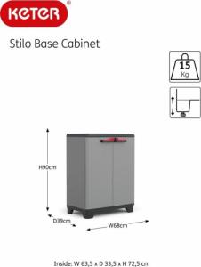 Szafa ogrodowa Keter Szafka do przechowywania Stilo, szaro-czarna, 90 cm 5