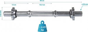 Eb Fit gryf prosty krótki 40cm z zacikami średnica 28mm 7