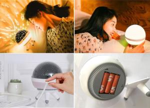 Retoo PROJEKTOR GWIAZD LAMPKA OBROTOWA NOCNA LED PREZENT 8