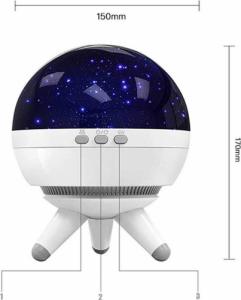 Retoo PROJEKTOR GWIAZD LAMPKA OBROTOWA NOCNA LED PREZENT 10