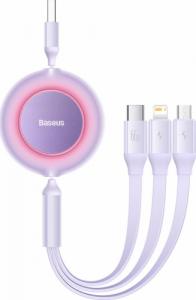 Kabel USB Baseus USB-A - USB-C + microUSB + Lightning 1.1 m Fioletowy (BSU3357PRP) 13