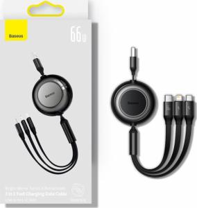 Kabel USB Baseus USB-A - USB-C + microUSB + Lightning 1.1 m Fioletowy (BSU3357PRP) 4