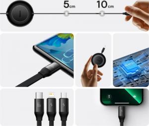 Kabel USB Baseus USB-A - USB-C + microUSB + Lightning 1.1 m Czarny (BSU3355BLK) 14