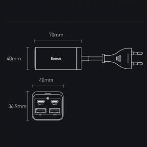 Ładowarka Baseus GaN3 Pro 2x USB-A 2x USB-C 3 A (CCGP040101) 4