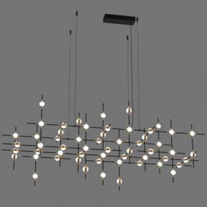 Lampa wisząca Italux LAMPA wisząca PROVENZA MD18001067-55A BG metalowa OPRAWA zwis pręty LED 132W 3000K designerskie czarne złote 2
