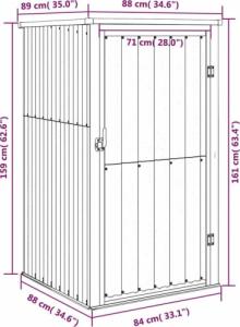 vidaXL vidaXL Szopa ogrodowa, zielona, 88x89x161 cm, stal galwanizowana 8