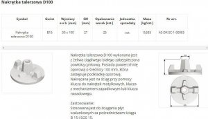 UN Nakrętka talerzowa D100 2