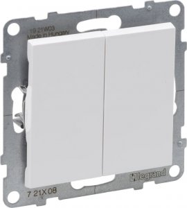 Legrand SUNO Łącznik schodowy podwójny biały 10AX 250V zaciski automatyczne 721108 2