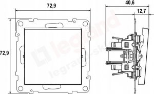 Legrand SUNO Łącznik schodowy podwójny czarny 10AX 250V zaciski automatyczne 721408 2