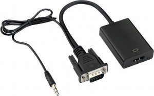 Adapter AV Retoo HDMI - D-Sub (VGA) + Jack 3.5mm czarny (E394) 3