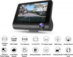 Wideorejestrator Techonic ZESTAW: WIDEOREJESTRATOR JAZDY 3W1 + KARTA PAMIĘCI 32GB 9