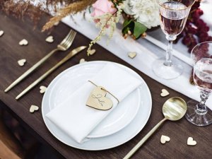 Party Deco Drewniane konfetti Serca, 2x2cm one size 3