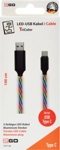 Kabel USB 2GO USB-A - USB-C 1 m Wielokolorowy (797146) 2