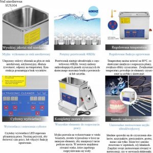 Wanna Techrebal Duża myjka wanna ultradźwiękowa z grzałką 6L 580W 5