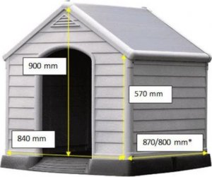 Curver Buda dla psa Dog House szary, 95 x 99 x 99 cm 7