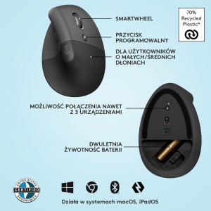 Mysz Logitech Lift Graphite (910-006473) 11