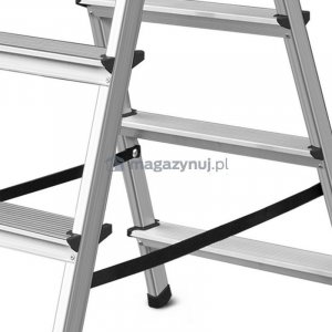 DRABEST Drabina aluminiowa, dwustronna, 8 stopni wytrzymałość: 125-150 kg (wytrzymałość 125 kg) 9