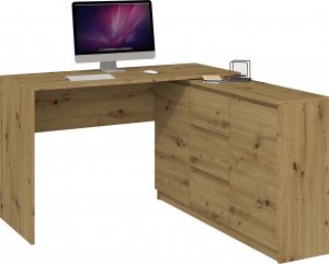 Topeshop KOMODA 2D3S 120CM 3 SZUFLADY 2 DRZWI ANTRACYT DĄB ARTISAN 6