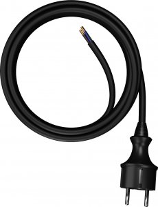 AWTools AWTOOLS PRZEWÓD Z WTYCZKĄ 1,5m 2x1,0 CZARNY H05VV-F 2