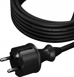 AWTools AWTOOLS PRZEWÓD Z WTYCZKĄ 1,5m 2x1,0 CZARNY H05VV-F 3