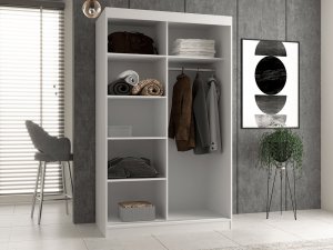 Topeshop SZAFA PRZESUWNA IGA 120 CM DRZWI PRZESUWNE ANTRACYT / DĄB ARTISAN 3