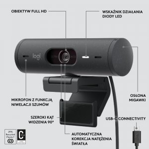 Kamera internetowa Logitech Brio 500 Graphite (960-001422) 6