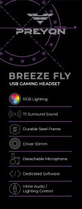 Słuchawki PREYON Breeze Fly Czarne (PBF50B) 7