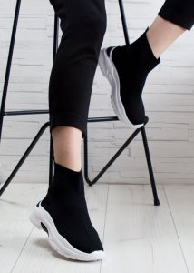 BELLO STAR Sneakersy wsuwane ze skarpetą czarne-37 5