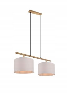 Lampa wisząca DELIGHT Trio Korba 301200201 lampa wisząca zwis 2x60W E27 drewno 2