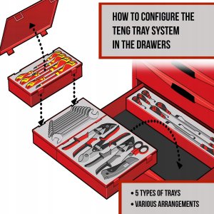 Teng Tools Zestaw narzędzi nasadowych izolowanych VDE 1000V z chwytem 3/8 cala 285240107 2