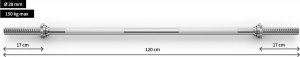 Zipro Gryf prosty 120cm 28 mm 5