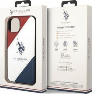 U.S. Polo Etui US Polo do iPhone 14 6,1" biały/white Tricolor Embossed 7