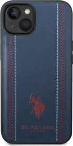 U.S. Polo Etui US Polo do iPhone 14 6,1" granatowy/navy blue Leather Stitch 3