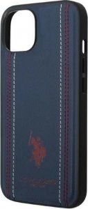 U.S. Polo Etui US Polo do iPhone 14 6,1" granatowy/navy blue Leather Stitch 6