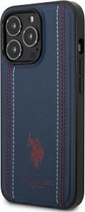 U.S. Polo Etui US Polo do iPhone 14 Pro 6,1" granatowy/navy blue Leather Stitch 2
