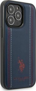 U.S. Polo Etui US Polo do iPhone 14 Pro 6,1" granatowy/navy blue Leather Stitch 4