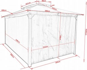 kontrast Pawilon Ogrodowy Ontario 3x4x2,65m jasnoszary 7