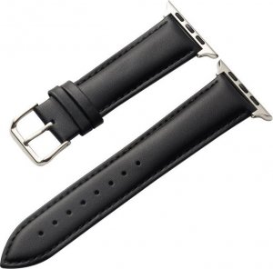 Crong Noble Band - Pasek z naturalnej skóry do Apple Watch 42/44/45/49 mm (Black Noir) 4